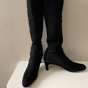 Stuart Weitzman Chicboot Black Suede - Size 10.5 N